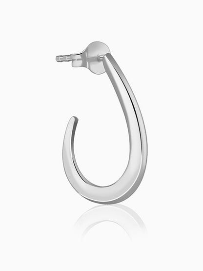 Silver Ray J Hoop Earrings