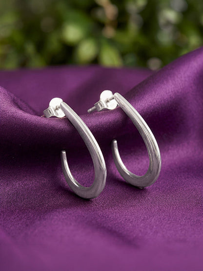 Silver Ray J Hoop Earrings