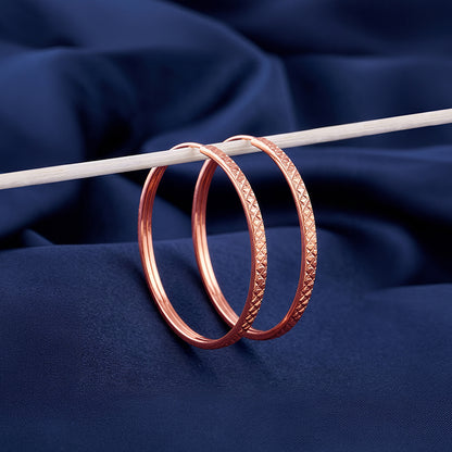 Rose Gold Texture Loop Hoops