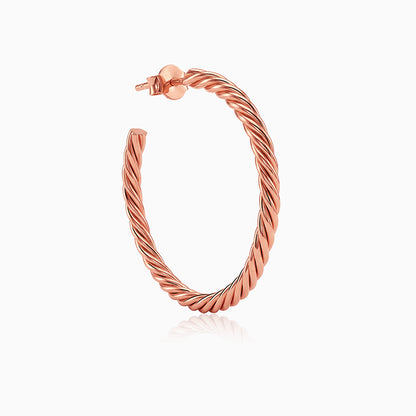 Rose Gold Braidy Hoop Earrings