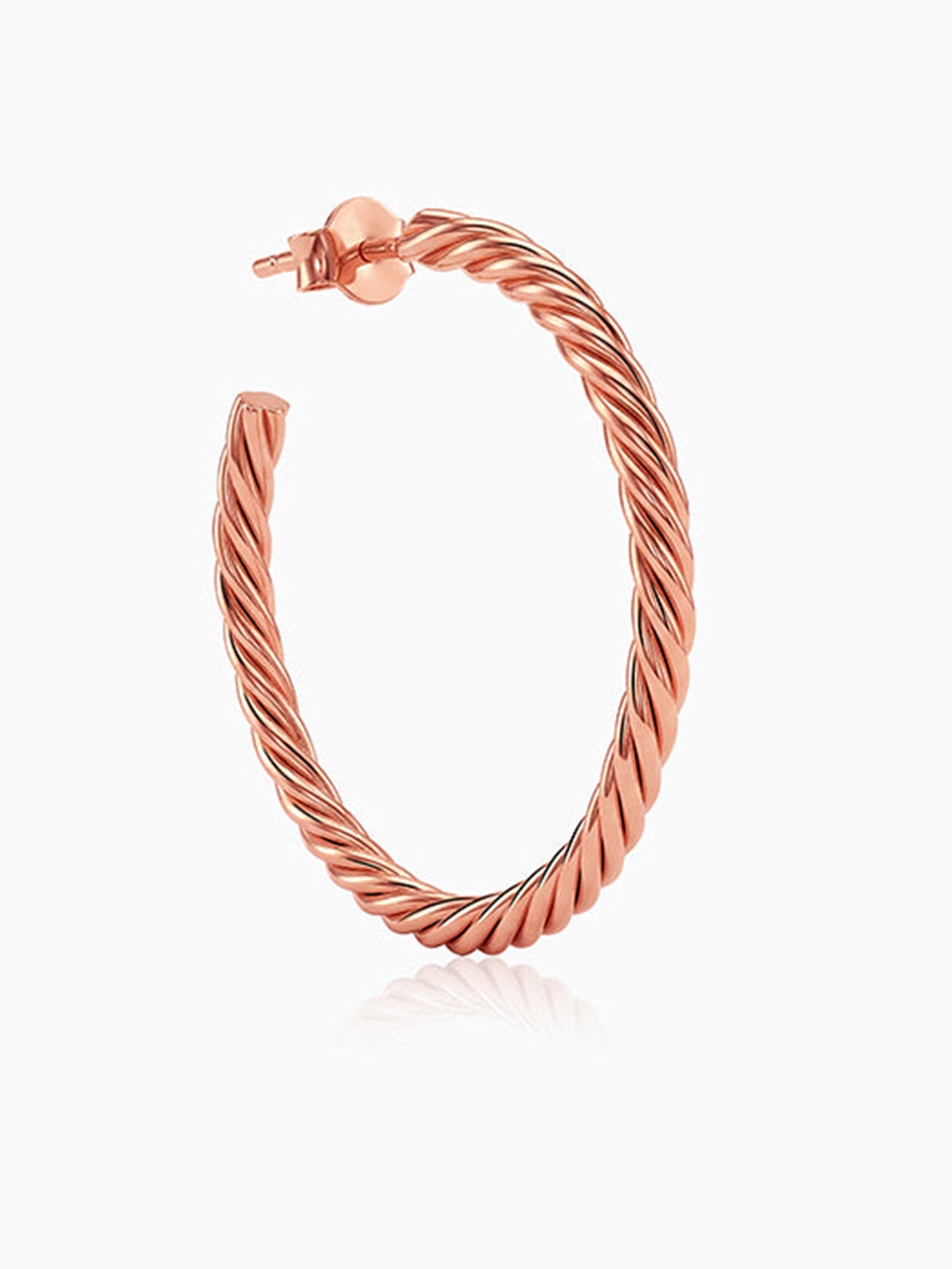 Rose Gold Braidy Hoop Earrings