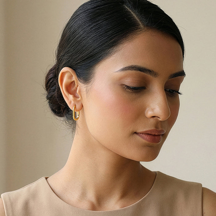 Golden Geo Hoop Earrings