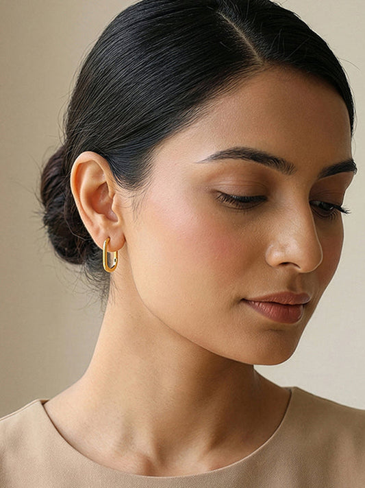 Golden Geo Hoop Earrings