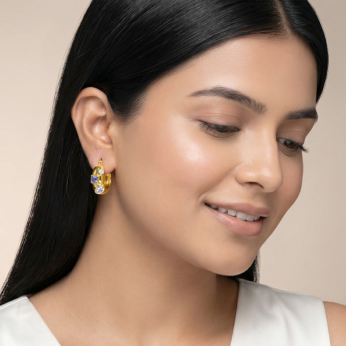 Golden Sculpted Vintage Hoops