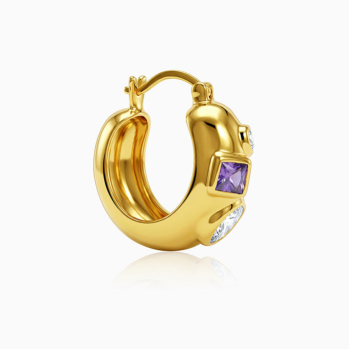 Golden Sculpted Vintage Hoops