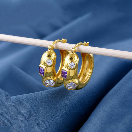 Golden Sculpted Vintage Hoops
