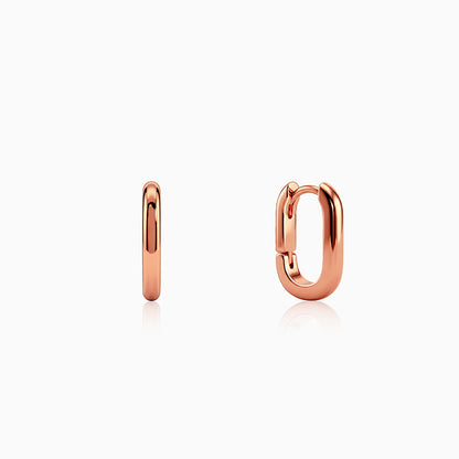 Rose Gold Contemporary Hoop Earrings