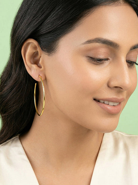 Golden Classic Large Hoop Earrings