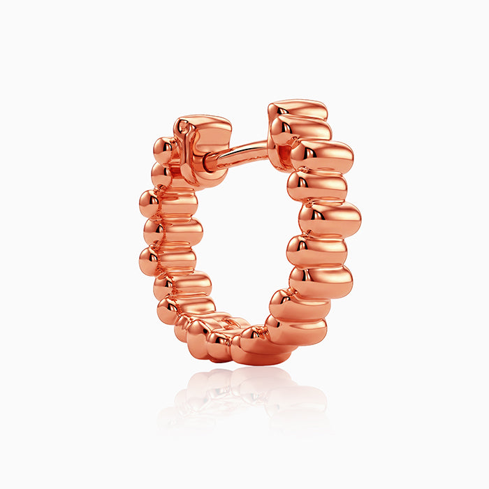 Rose Gold Fluted Huggie Hoops