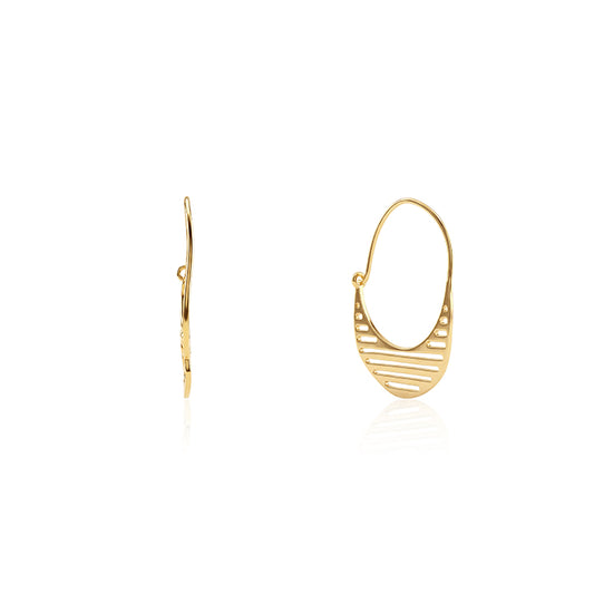 Golden Mod Hoop Earrings