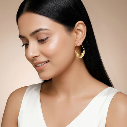 Golden Mod Hoop Earrings