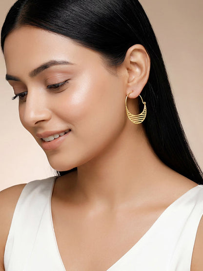 Golden Mod Hoop Earrings