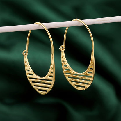 Golden Mod Hoop Earrings