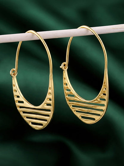 Golden Mod Hoop Earrings