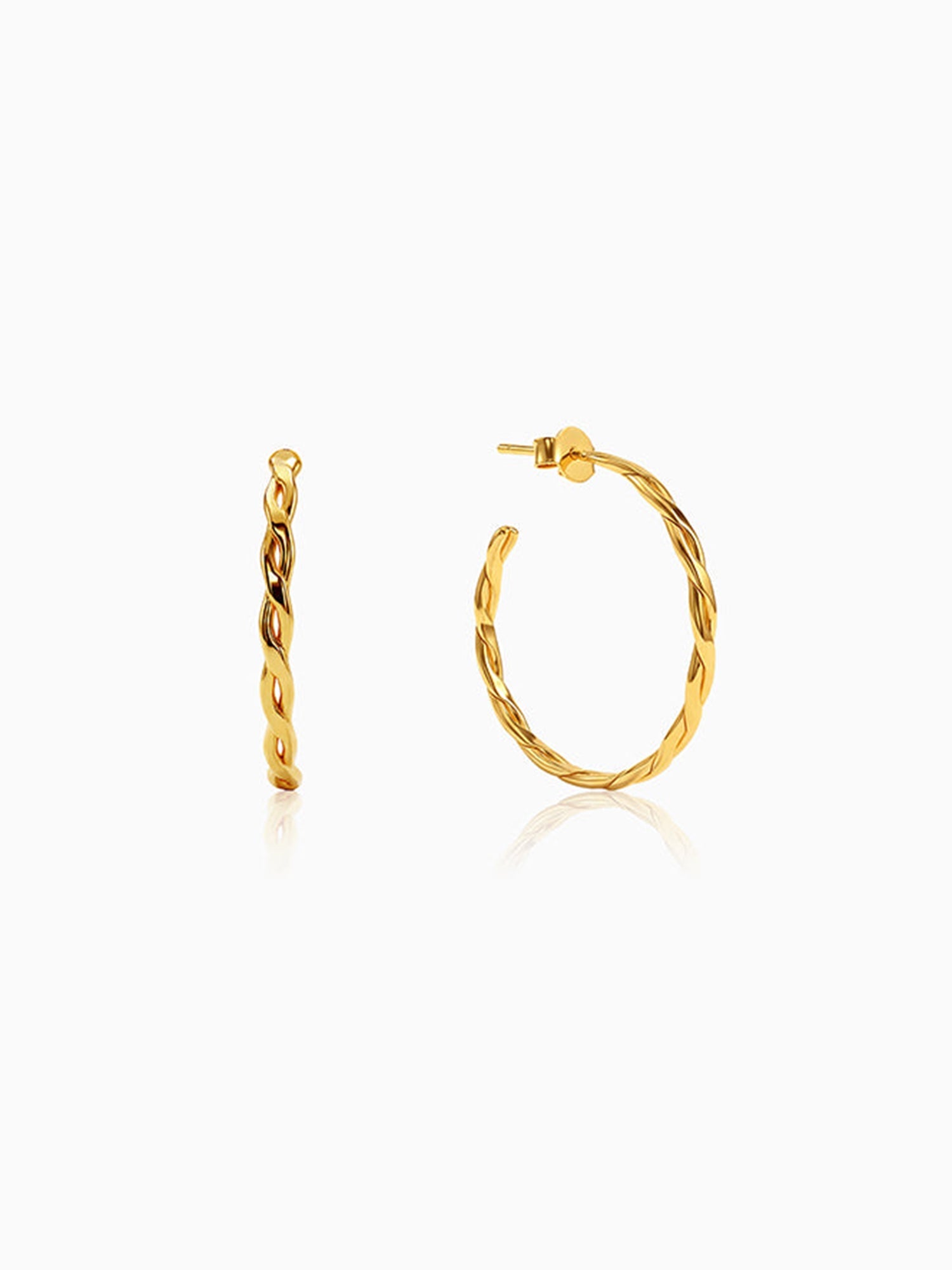 Golden Entwined Hoop Earrings