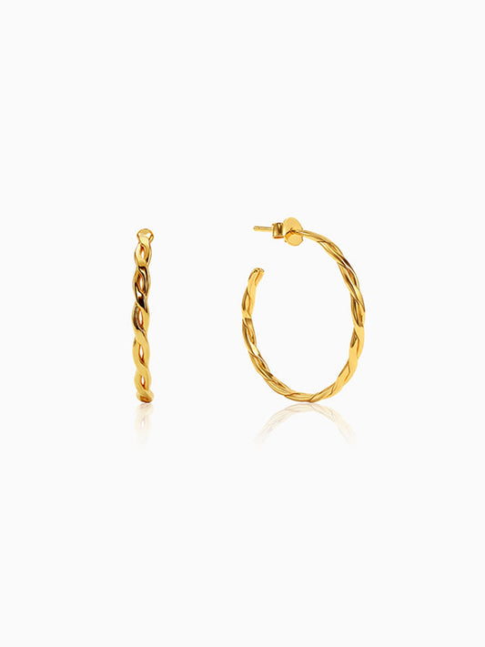 Golden Entwined Hoop Earrings