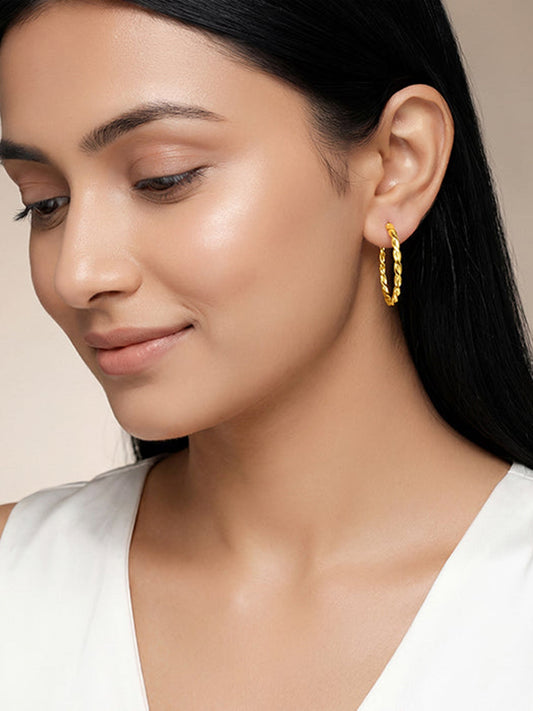 Golden Entwined Hoop Earrings