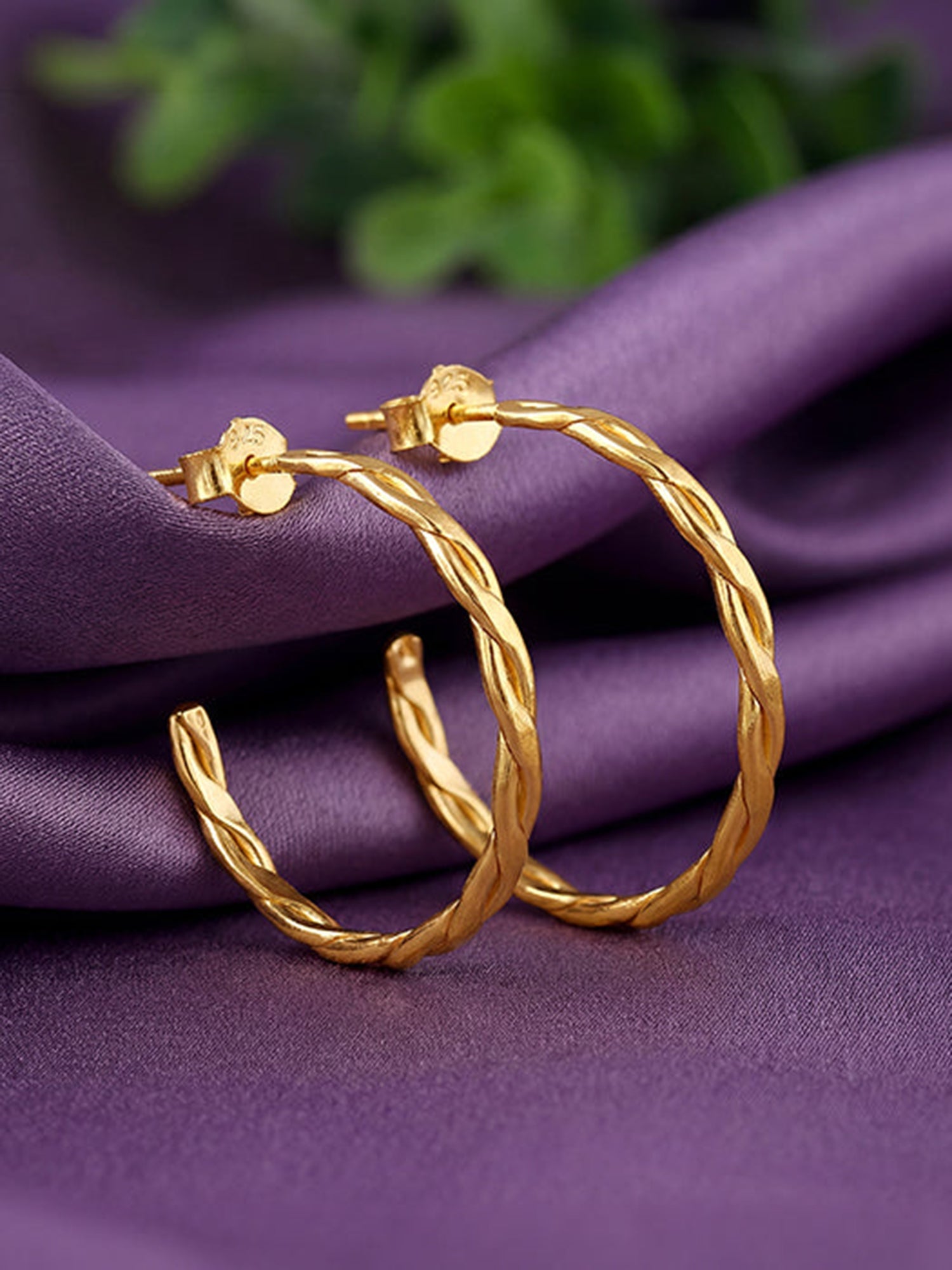 Golden Entwined Hoop Earrings
