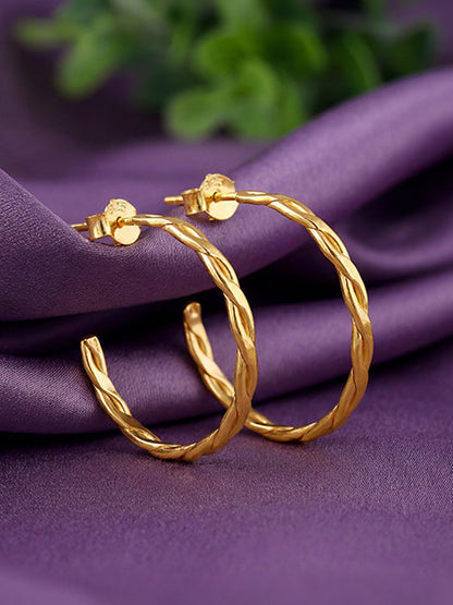 Golden Entwined Hoop Earrings