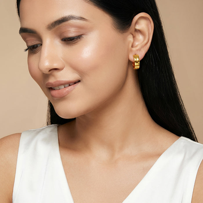 Golden Hinge Huggie Earrings