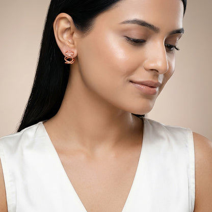 Rose Gold Loop Theory Earrings