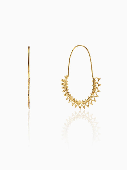 Golden Indian Hoop Earrings