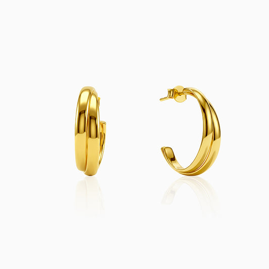 Golden Tubular Hoop Earrings