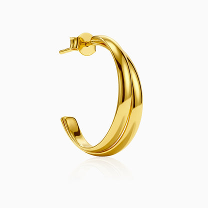 Golden Tubular Hoop Earrings