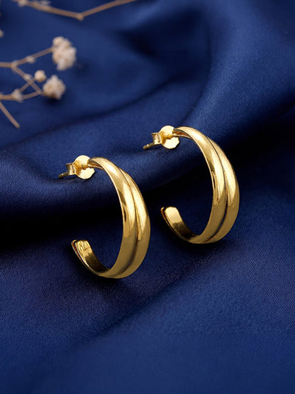 Golden Tubular Hoop Earrings