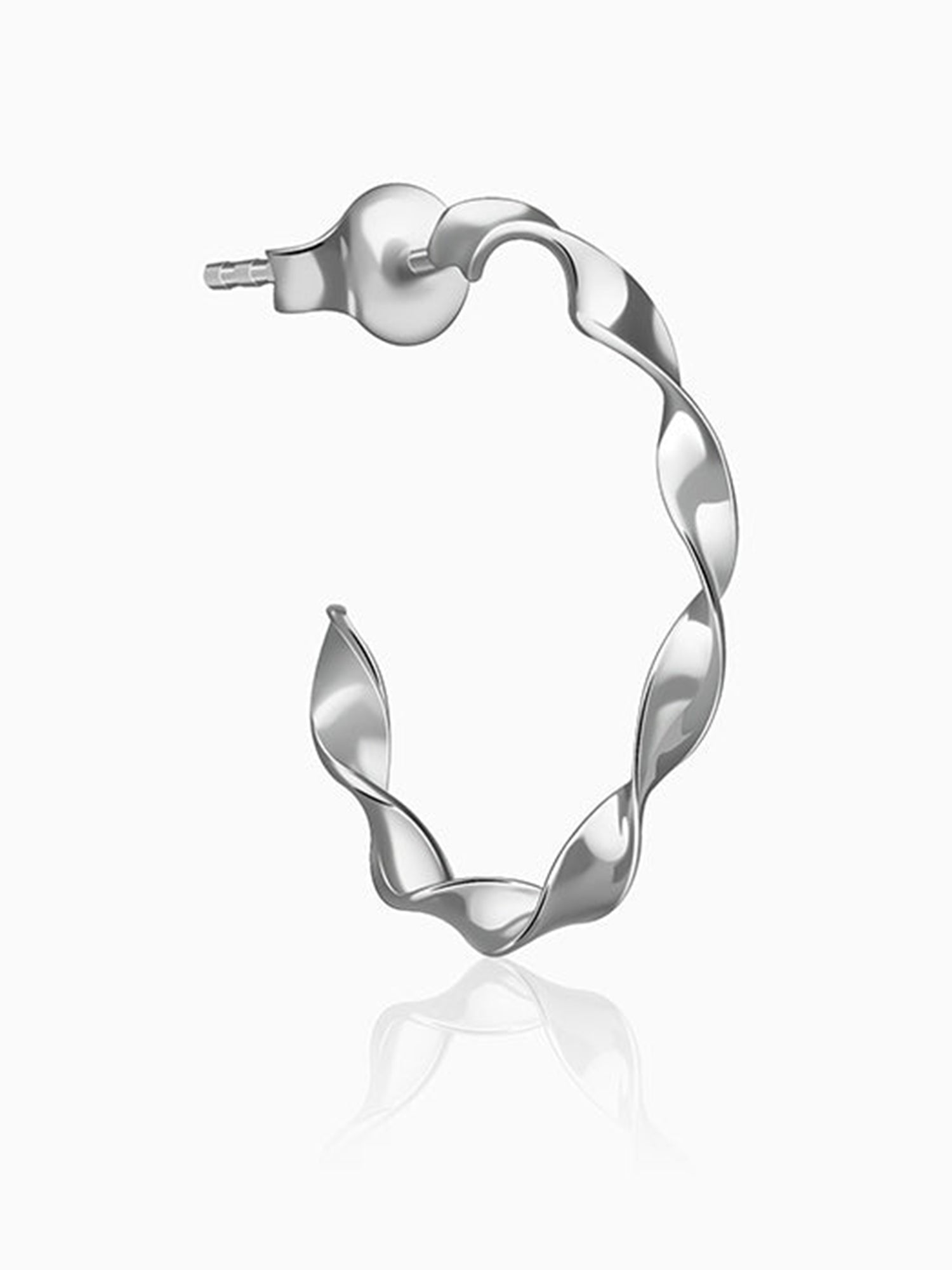 Silver Shine Twisted Hoop Earrings