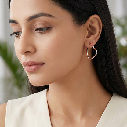 Rose Gold Heart It Hoop Earrings