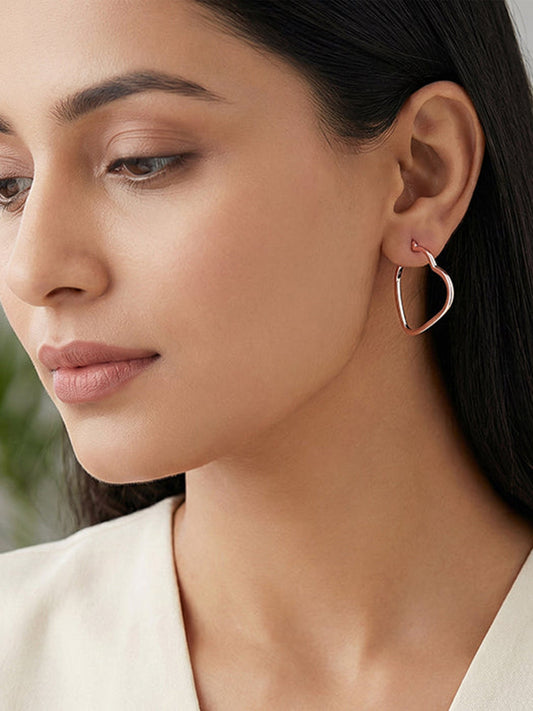 Rose Gold Heart It Hoop Earrings