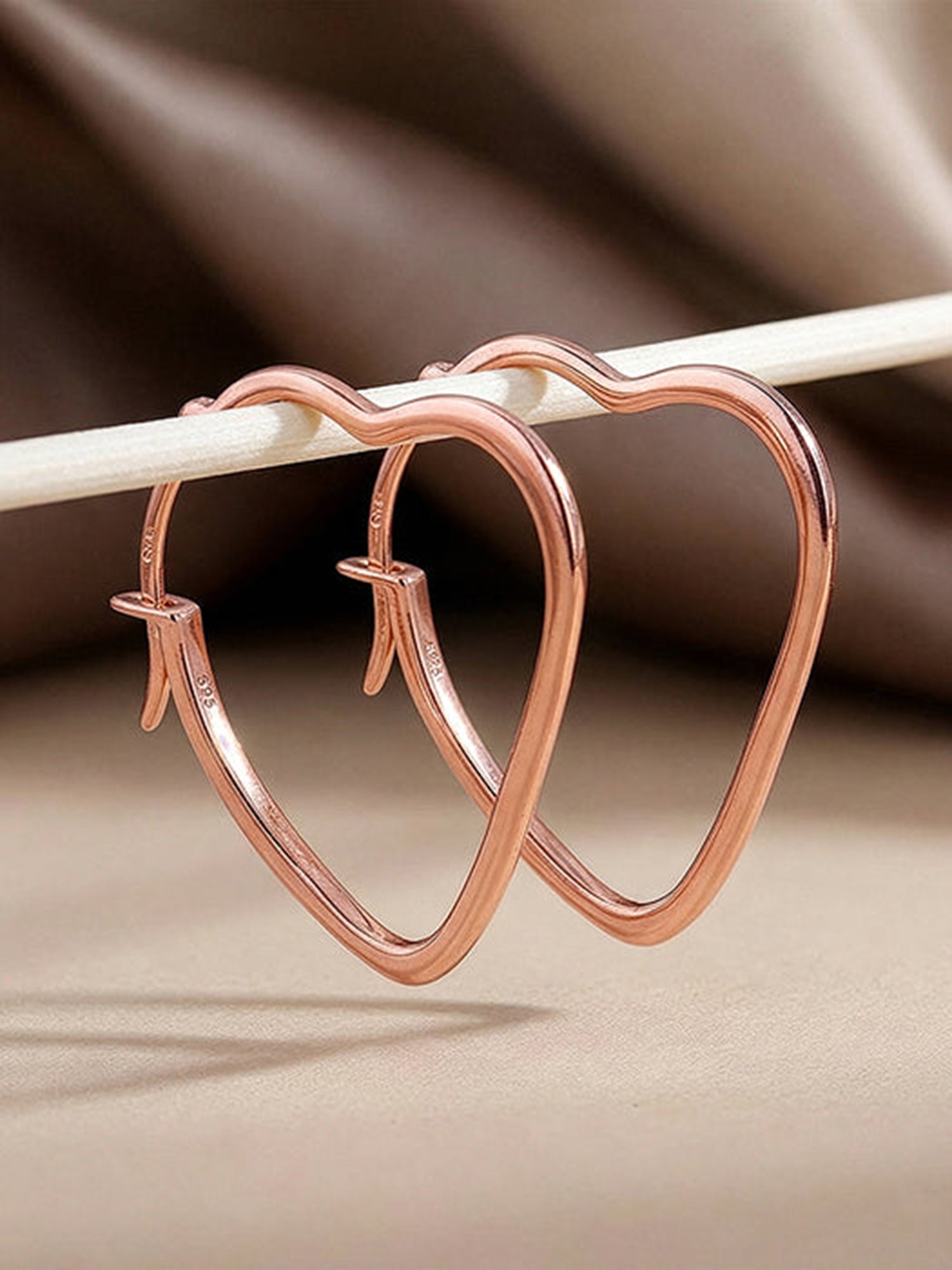 Rose Gold Heart It Hoop Earrings