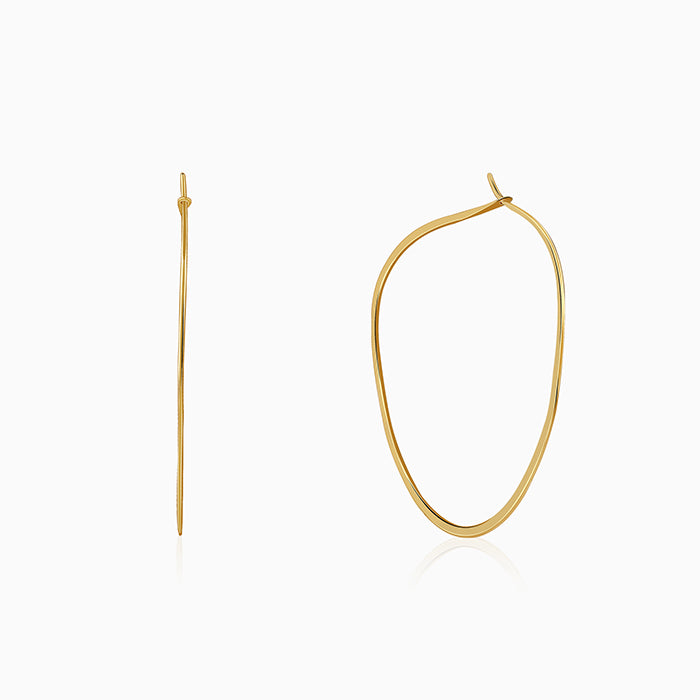 Golden Floating Hoop Earrings