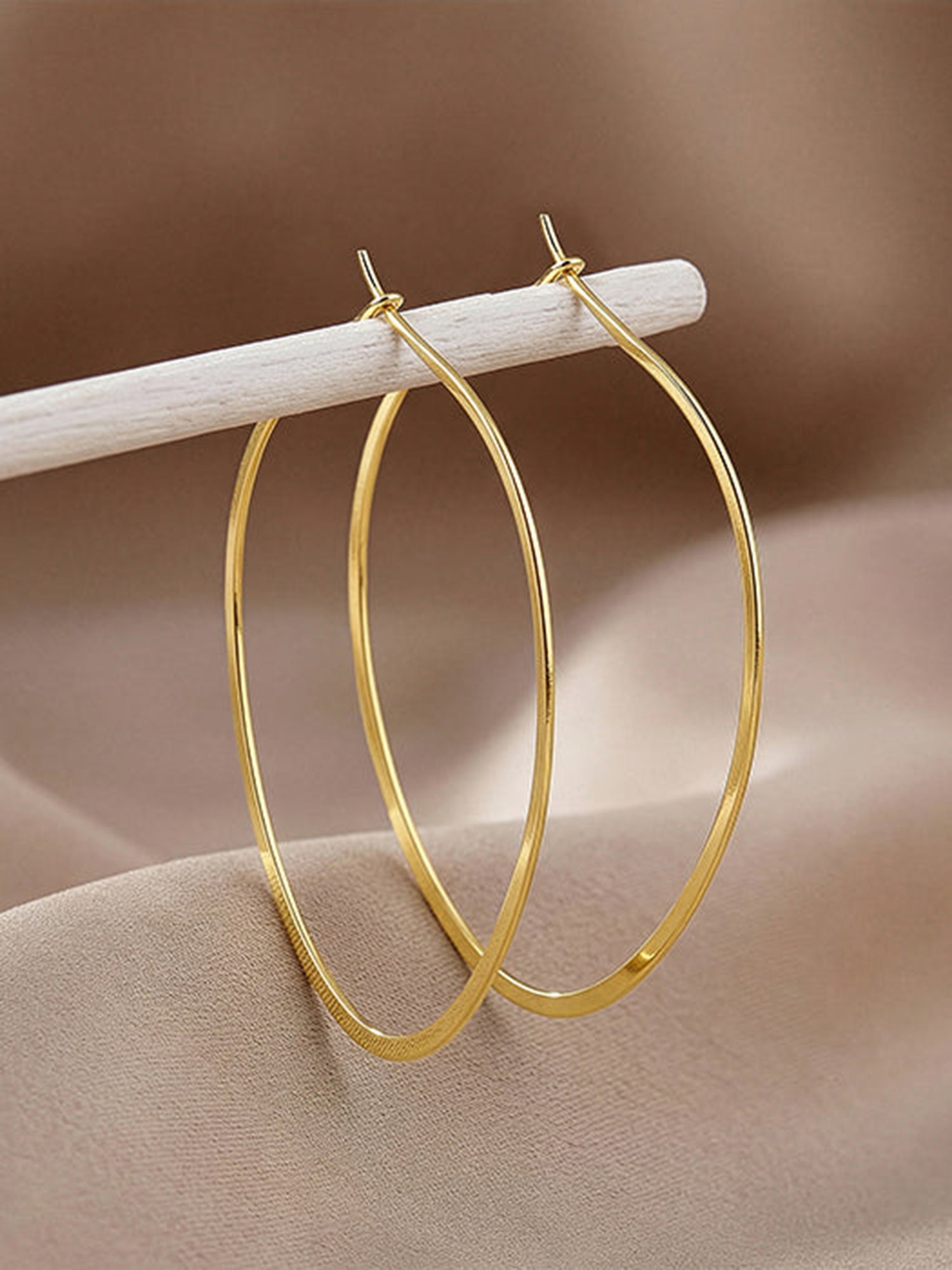 Golden Floating Hoop Earrings