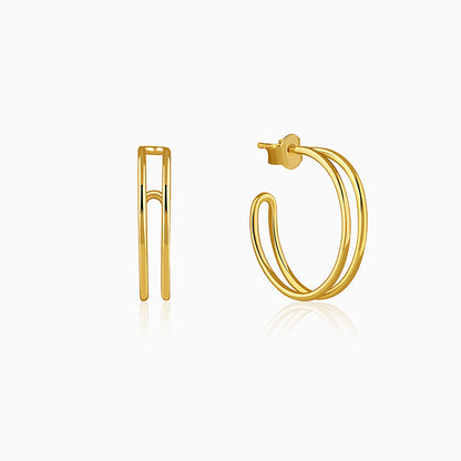 Golden Glamorous J Hoop Earrings