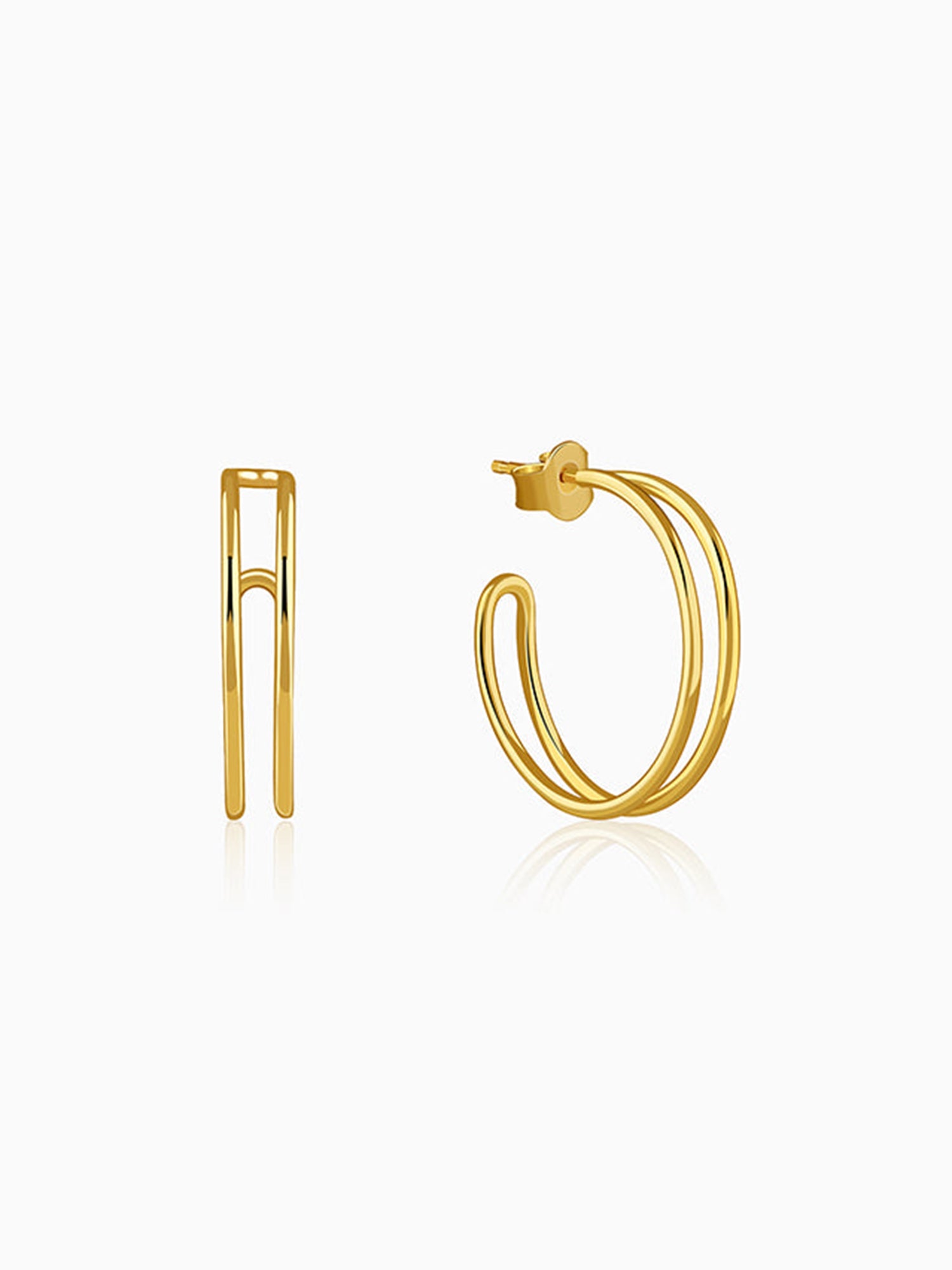 Golden Glamorous J Hoop Earrings