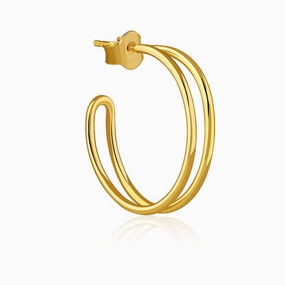 Golden Glamorous J Hoop Earrings