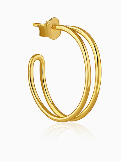 Golden Glamorous J Hoop Earrings