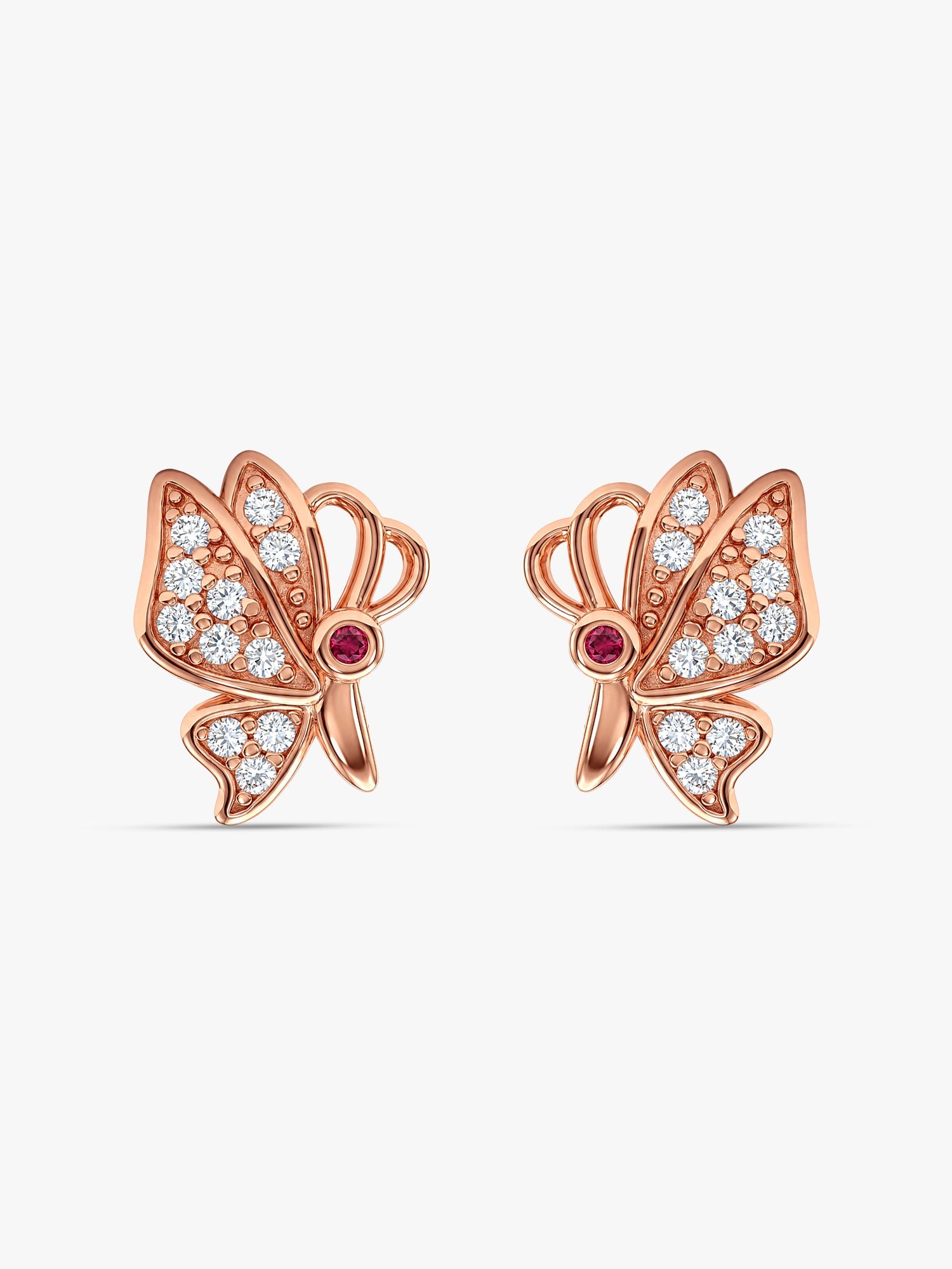 Rose Gold Butterfly Bliss Stud Earrings