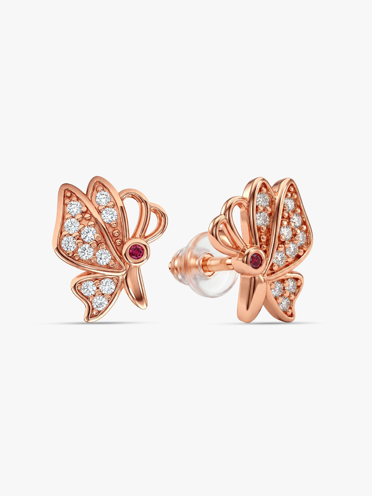 Rose Gold Butterfly Bliss Stud Earrings