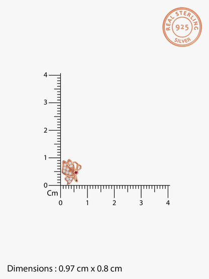 Rose Gold Butterfly Bliss Stud Earrings