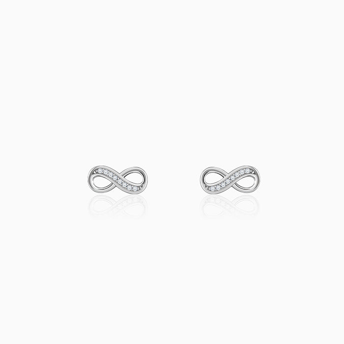 Silver Eternal Infinity Stud Earrings