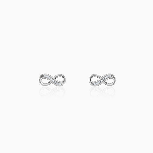 Silver Eternal Infinity Stud Earrings