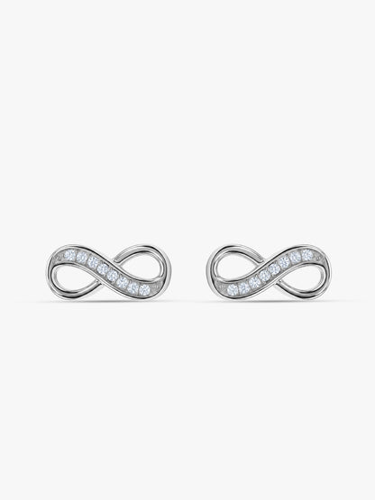 Silver Eternal Infinity Stud Earrings