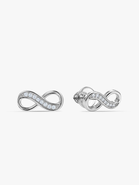 Silver Eternal Infinity Stud Earrings