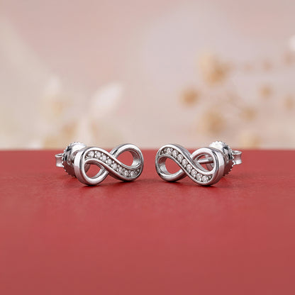 Silver Eternal Infinity Stud Earrings