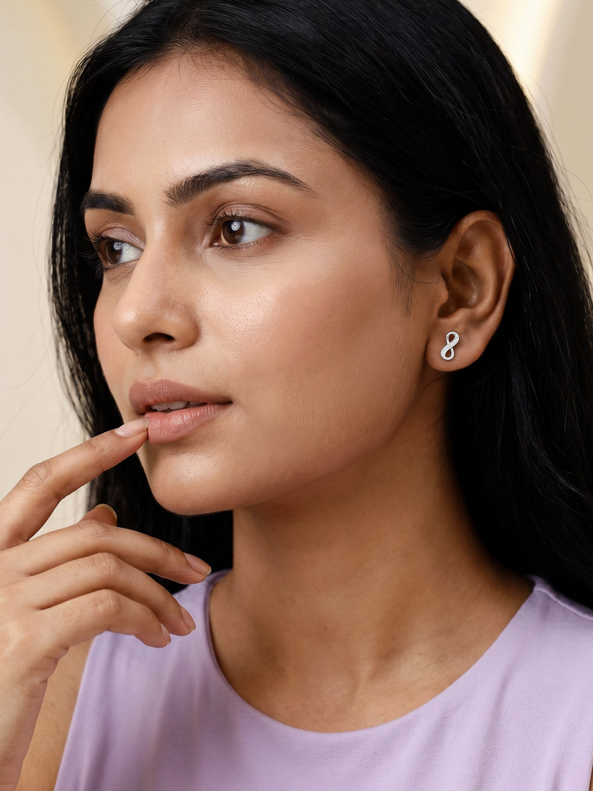 Silver Eternal Infinity Stud Earrings