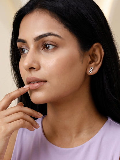 Silver Eternal Infinity Stud Earrings