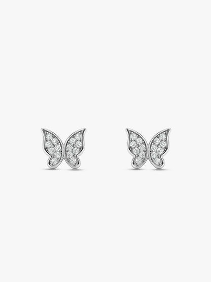 Silver Butterfly Bliss Stud Earrings
